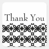 Art Deco Blooms Dank je Sticker (Voorkant)