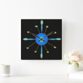 Art Deco Blue/Aqua/Gold > Creative Clocks Vierkante Klok (Huis)