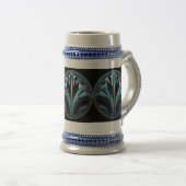 Art Deco Blue Design Stein Bierpul (Voorkant rechts)