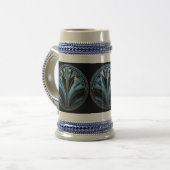 Art Deco Blue Design Stein Bierpul (Voorkant links)
