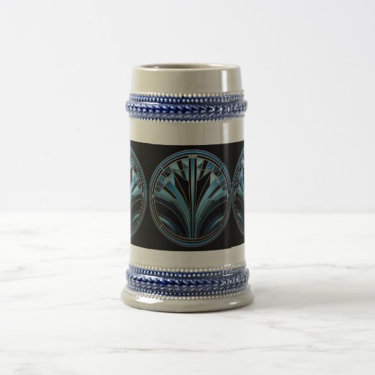 Art Deco Blue Design Stein Bierpul (Center)