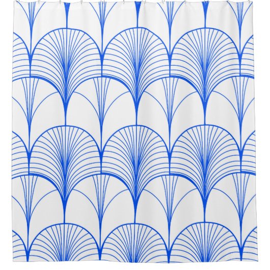 Art Deco Blue Douchegordijn (Voorkant)