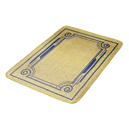 # Art Deco Blue en Gold Badmat (Gekanteld)