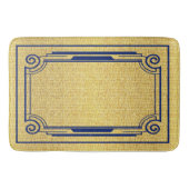 # Art Deco Blue en Gold Badmat (Voorkant)