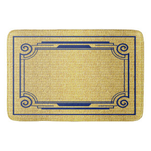 # Art Deco Blue en Gold Badmat
