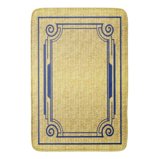 # Art Deco Blue en Gold Badmat (Voorkant Verticaal)