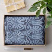 Art Deco Blue Fans en Scroll Work Decoupage Tissuepapier (Geschenk)