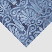 Art Deco Blue Fans en Scroll Work Decoupage Tissuepapier (Detail)