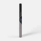 Art Deco Blue Glitter geometrisch Samsung Galaxy Hoesje (Rechterkant)