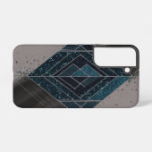 Art Deco Blue Glitter geometrisch Samsung Galaxy Hoesje (Achterkant horizontaal)