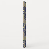 Art Deco Blue Gold Geometric Persoonlijke naam Case-Mate iPhone Case (Achterkant/links)
