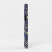 Art Deco Blue Gold Geometric Persoonlijke naam Case-Mate iPhone Case (Achterkant/rechts)