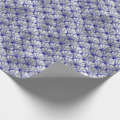 Art Deco Blue Silver Fan Shell Cadeaupapier (Hoek)