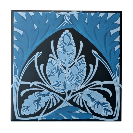 Art Deco Blue Tegeltje (Voorkant)
