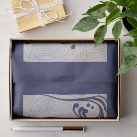  Art Deco Blue Wave Tissuepapier (Geschenk)