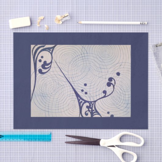 Art Deco Blue Wave Tissuepapier (Craft)