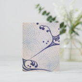  Art Deco Blue Waves Briefkaart (Staand voorkant)