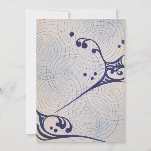  Art Deco Blue Waves Kaart (Voorkant)