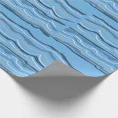 Art Deco Blue Waves Patroon Cadeaupapier (Hoek)