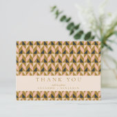  Art Deco Blush Gold Black Weddenschap Aangepast Bedankkaart (Staand voorkant)