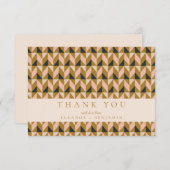  Art Deco Blush Gold Black Weddenschap Aangepast Bedankkaart (Voorkant / Achterkant)