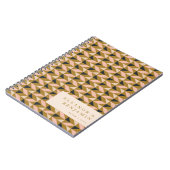 Art Deco Blush Gold Black Weddenschap Aangepast Notitieboek (Linkerzijde)