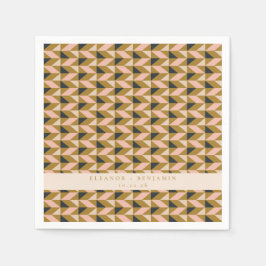  Art Deco Blush Gold Black Weddenschap Aangepast Servet