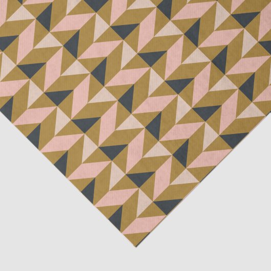 Art Deco Blush Gold Black Weddenschap Tissuepapier (Detail)