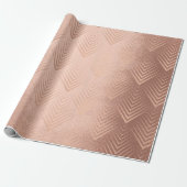 Art Deco Blush Roos Goud Elegant Minimal Geometry Cadeaupapier (Uitgerold)