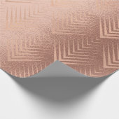 Art Deco Blush Roos Goud Elegant Minimal Geometry Cadeaupapier (Hoek)