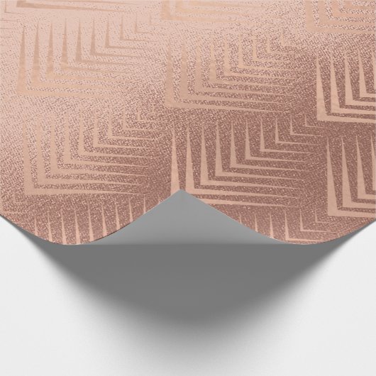 Art Deco Blush Roos Goud Elegant Minimal Geometry Cadeaupapier (Hoek)