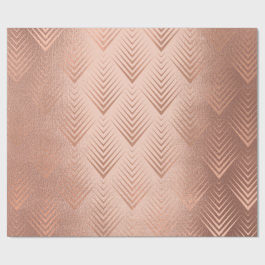 Art Deco Blush Roos Koper Elegant Geometry Cadeaupapier (Vlak)