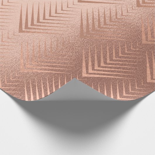 Art Deco Blush Roos Koper Elegant Geometry Cadeaupapier (Hoek)