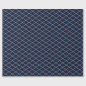 Art Deco Blush Roze Diamanten op Navy Blue Cadeaupapier (Vlak)
