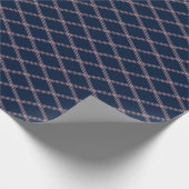 Art Deco Blush Roze Diamanten op Navy Blue Cadeaupapier (Hoek)