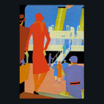 Art Deco Boarding Poster<br><div class="desc">deco oceaanlijnschip met een poster dat aan de wand van het schip staat.</div>