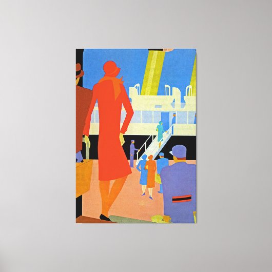 Art Deco Boarding - XL Canvas Afdruk (Voorkant)