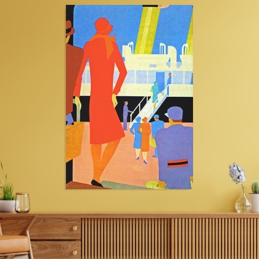 Art Deco Boarding - XL Canvas Afdruk (Insitu (Woonkamer))