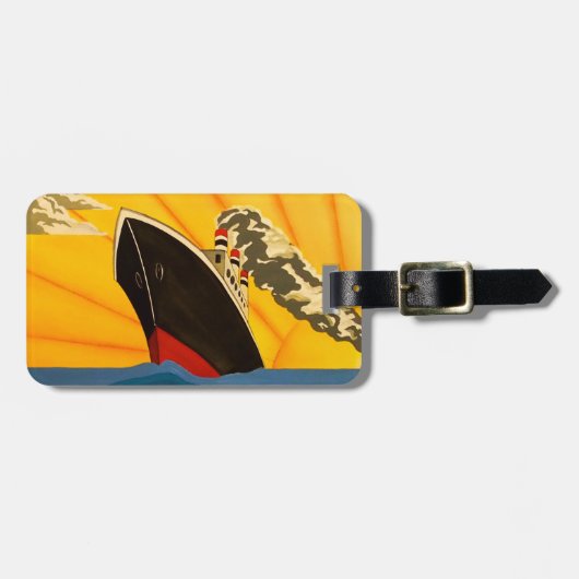 Art Deco Boat Stylish Bagagelabel (Voorkant horizontaal)