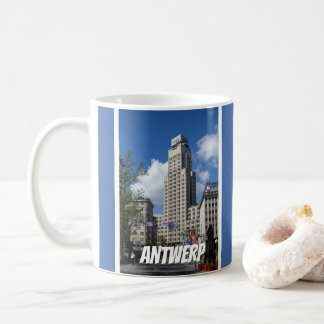 Art Deco Boerentoren stadsgezicht, Antwerpen Koffiemok