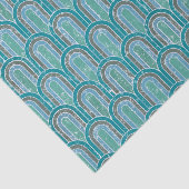 Art Deco Bogen, Blauwgroen geometrische,  stijl Tissuepapier (Detail)