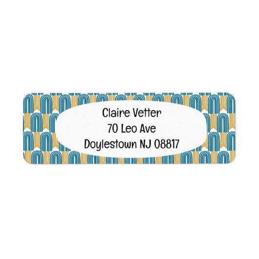 Art Deco Bogen Etiket (Voorkant)