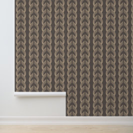 Art Deco Bogen in Champagne op Warm Houtskool Behang