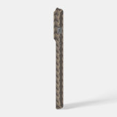 Art Deco Bogen in Champagne op Warm Houtskool iPhone Hoesje (Linkerkant)