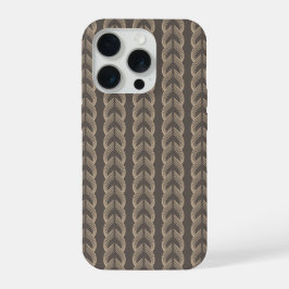 Art Deco Bogen in Champagne op Warm Houtskool iPhone 15 Pro Case