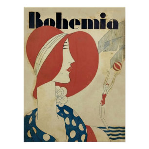 Art deco bohemia magazine omslag perfect poster