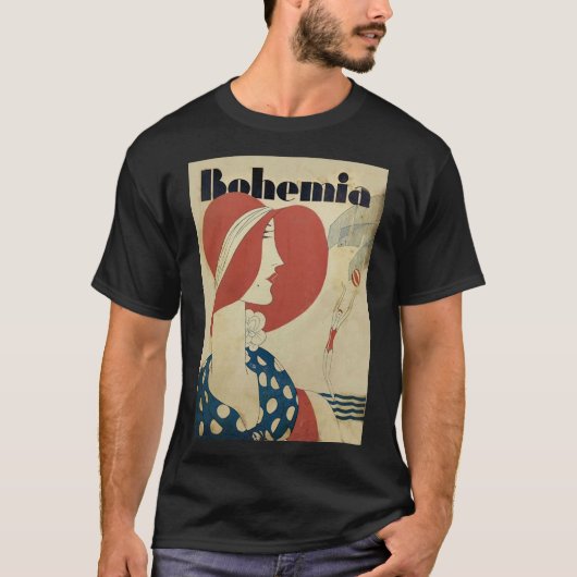Art deco bohemia magazine omslag t-shirt (Voorkant)