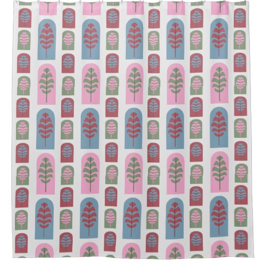 Art Deco Bomen Douchegordijn (Voorkant)
