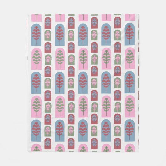 Art Deco Bomen Fleece Deken (Voorkant)