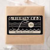 Art Deco Bookplate Gepersonaliseerd Monogram Etiket (Insitu)